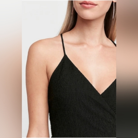 NWT Express Textured Cami Wrap Sheath Dress, Color Black Size XS-TP - Picture 3 of 16